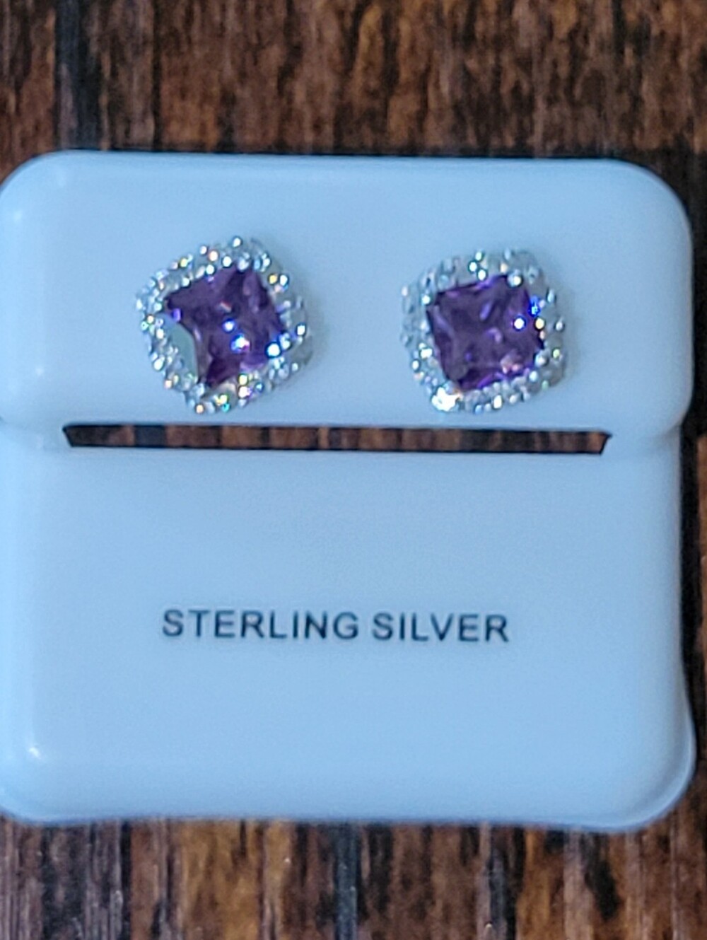 Purple Sterling Silver Earrings